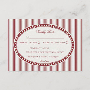 D'accompagnement Carte de réponse de mariage à motif harlequin rayé