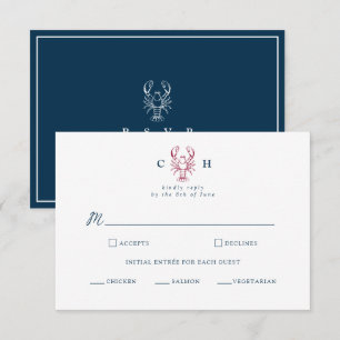D'accompagnement Carte de réponse de mariage au homard de la Nouvel