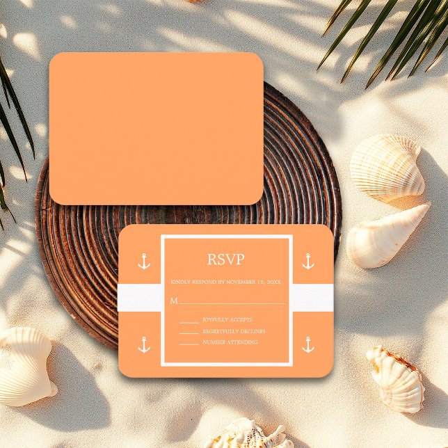 D'accompagnement Carte de réponse de mariage aux rayures orange et  (Créateur téléchargé)