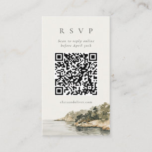 D'accompagnement Carte de réponse de mariage avec code QR aquarelle