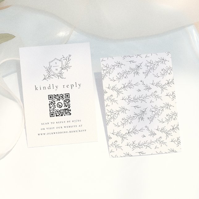 D'accompagnement Carte de réponse de mariage avec code QR et initia (Créateur téléchargé)