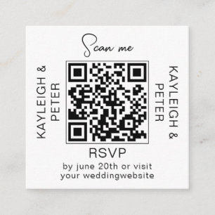 D'accompagnement Carte de réponse de mariage avec code QR manuscrit