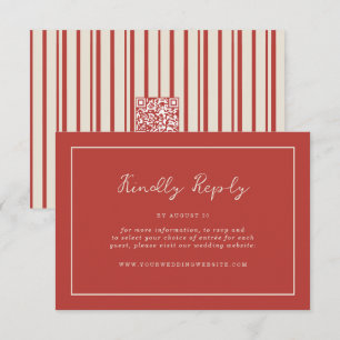 D'accompagnement Carte de réponse de mariage avec code QR rouge tom
