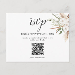 D'accompagnement Carte de réponse de mariage avec feuilles d'herbe