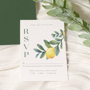 D'accompagnement Carte de réponse de mariage botanique au citron él