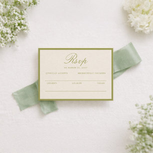 D'accompagnement Carte de réponse de mariage calligraphiée Olive Es