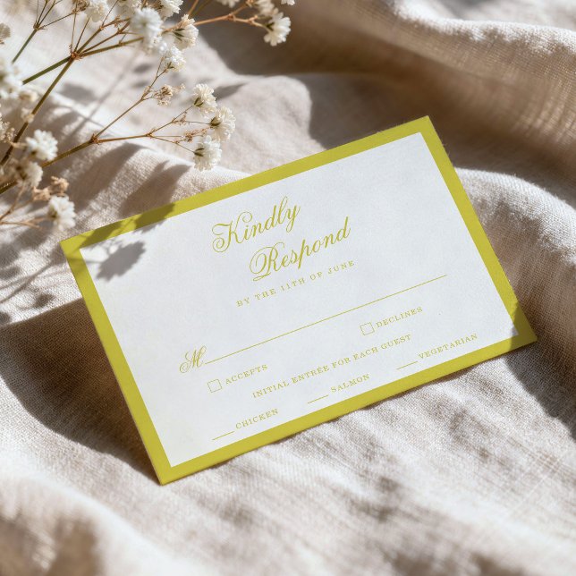 D'accompagnement Carte de réponse de mariage Citrus jaune élégant é (Créateur téléchargé)