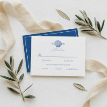 Carte de réponse de mariage côtier à coquillages b