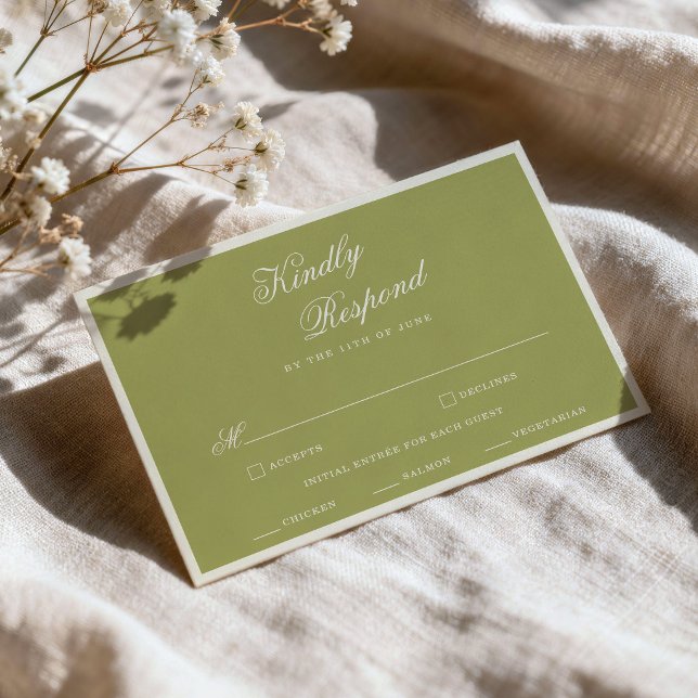 D'accompagnement Carte de réponse de mariage de jardin vert olive c (Créateur téléchargé)