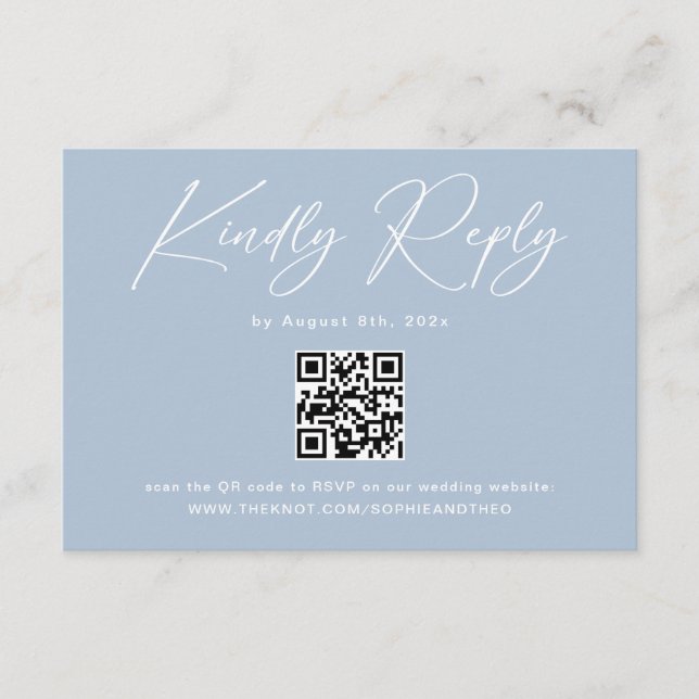 D'accompagnement Carte de réponse de mariage élégante avec code QR  (Devant)