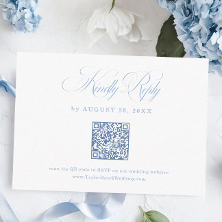 D'accompagnement Carte de réponse de mariage élégante blanche et bl
