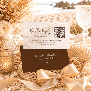 D'accompagnement Carte de réponse de mariage élégante Boho herbe de