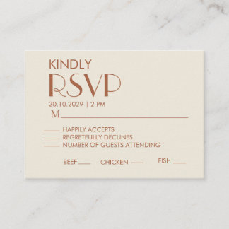 D'accompagnement Carte de réponse de mariage élégante et minimalist