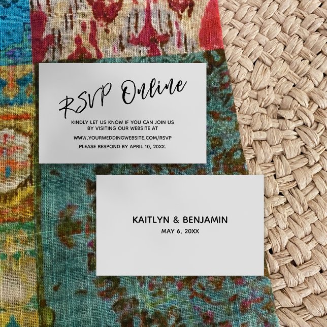 D'accompagnement Carte de réponse de mariage en ligne, carte d'inse (Créateur téléchargé)