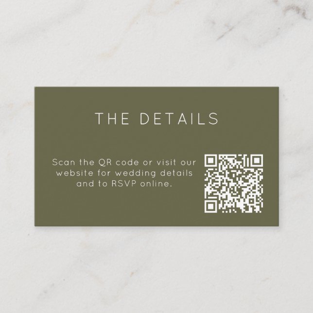 D'accompagnement Carte de réponse de mariage en ligne QR Code vert  (Devant)