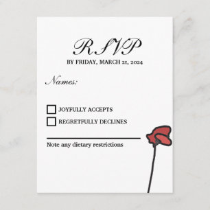 D'accompagnement Carte de réponse de mariage floral aux coquelicots