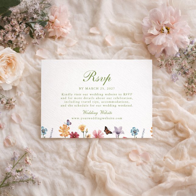 D'accompagnement Carte de réponse de mariage Jardin de fleurs sauva (Créateur téléchargé)