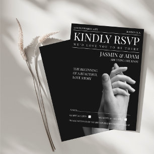 D'accompagnement Carte de réponse de mariage Magazine Mode Sombre M