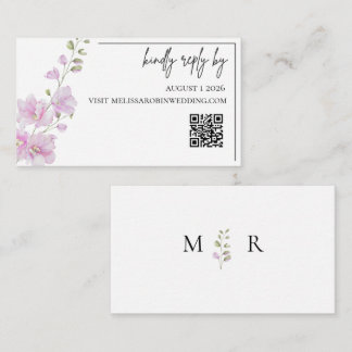 D'accompagnement Carte de réponse de mariage minimaliste à fleurs r