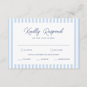 D'accompagnement Carte de réponse de mariage minimaliste à rayures