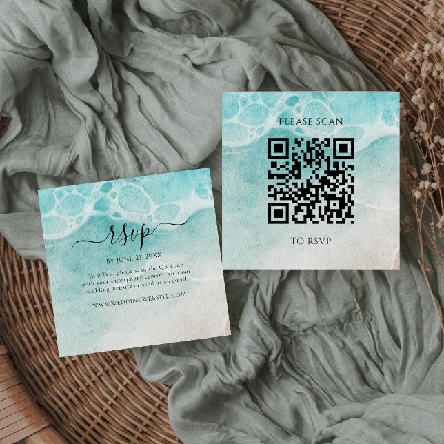 D'accompagnement Carte de réponse de mariage moderne avec code QR p (Créateur téléchargé)