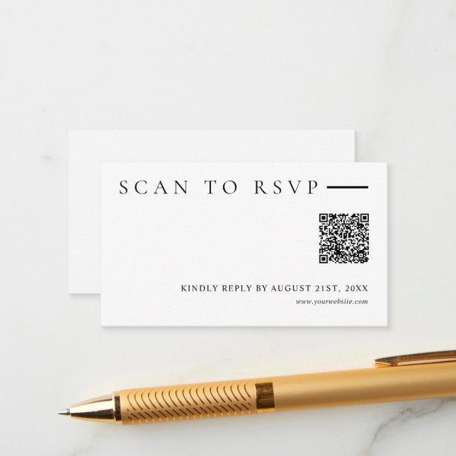 D'accompagnement Carte de réponse de mariage moderne minimaliste av (Devant/Arrière en situation)