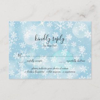 D'accompagnement Carte de réponse de mariage neige hivernale