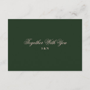 D'accompagnement Carte de réponse de mariage noir-tie vert émeraude
