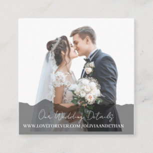 D'accompagnement Carte de réponse de mariage photo QR minimaliste