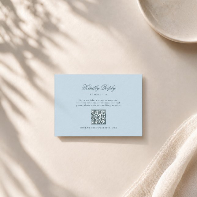 D'accompagnement Carte de réponse de mariage QR Code Hiver Bleu Gla (Créateur téléchargé)