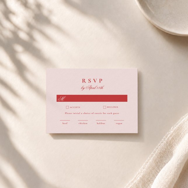 D'accompagnement Carte de réponse de mariage Raspberry Blush (Créateur téléchargé)