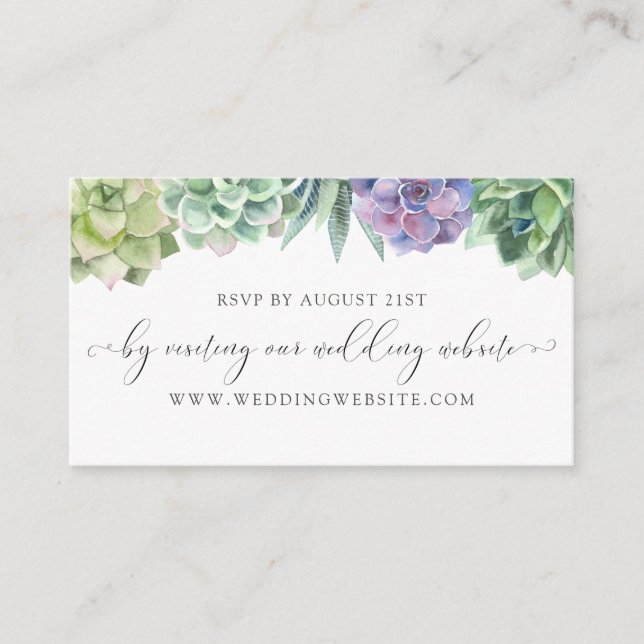 D'accompagnement Carte de réponse de mariage succulente en ligne (Devant)