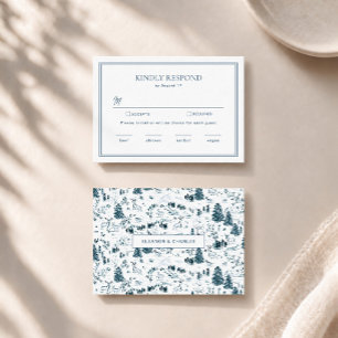D'accompagnement Carte de réponse de mariage toile de Navy hiver