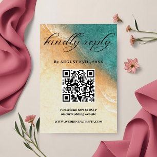 D'accompagnement Carte de réponse de mariage tropical en bord de pl