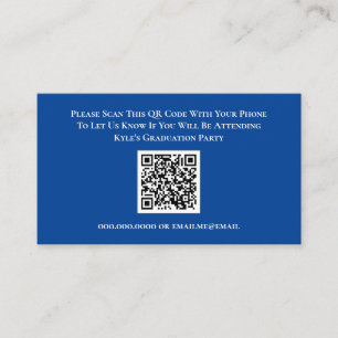 D'accompagnement Carte de réponse du code QR du RSVP bleu de diplôm