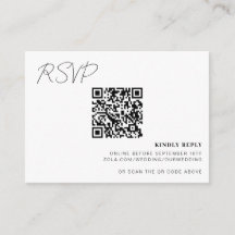 Carte de réponse en ligne QR Code pour mariage