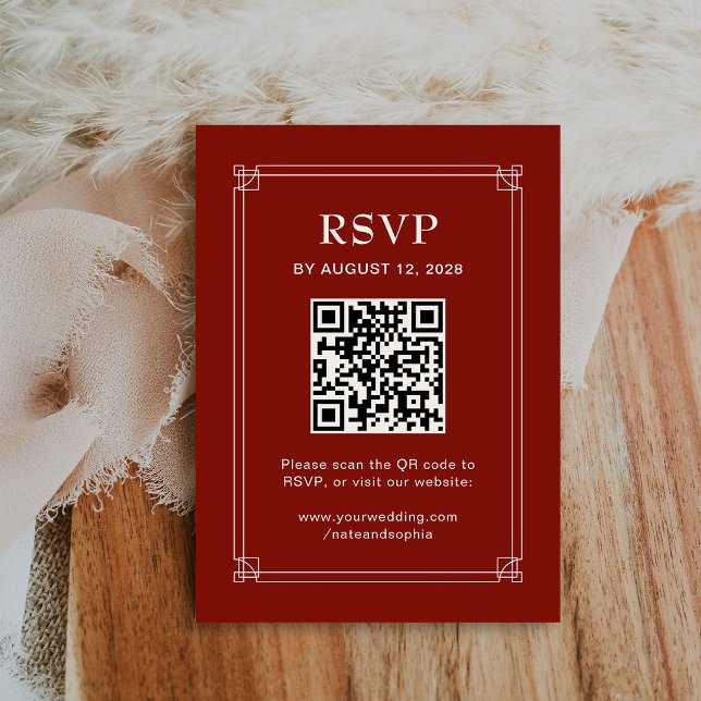 D'accompagnement Carte de réponse et code QR pour mariage de fêtes  (Créateur téléchargé)