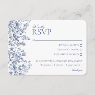 D'accompagnement Carte de réponse Floral RSVP de la Chinoiserie Ble