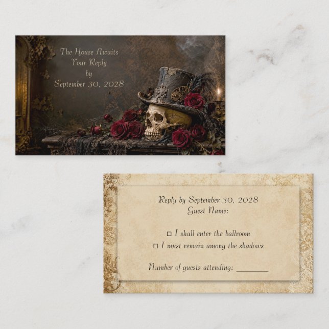 D'accompagnement Carte de réponse gothique Steampunk (Devant / Derrière)