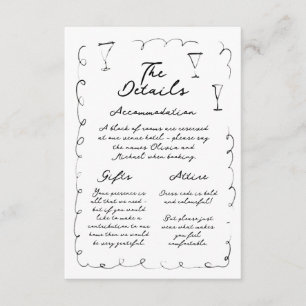 D'accompagnement Carte de réponse illustrée à la main The Details
