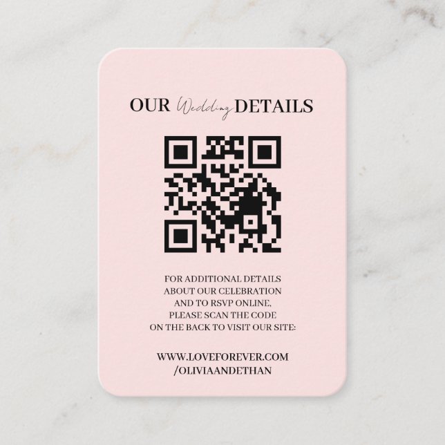 D'accompagnement Carte de réponse incluse avec site web de mariage  (Devant)
