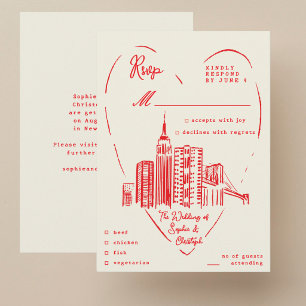 D'accompagnement Carte de réponse incluse pour mariage à New York C