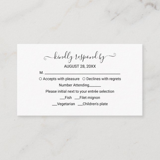 D'accompagnement Carte de réponse incluse pour un mariage avec moti (Devant)