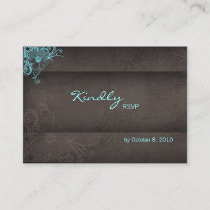 D'accompagnement Carte de réponse mariage bleu turquoise