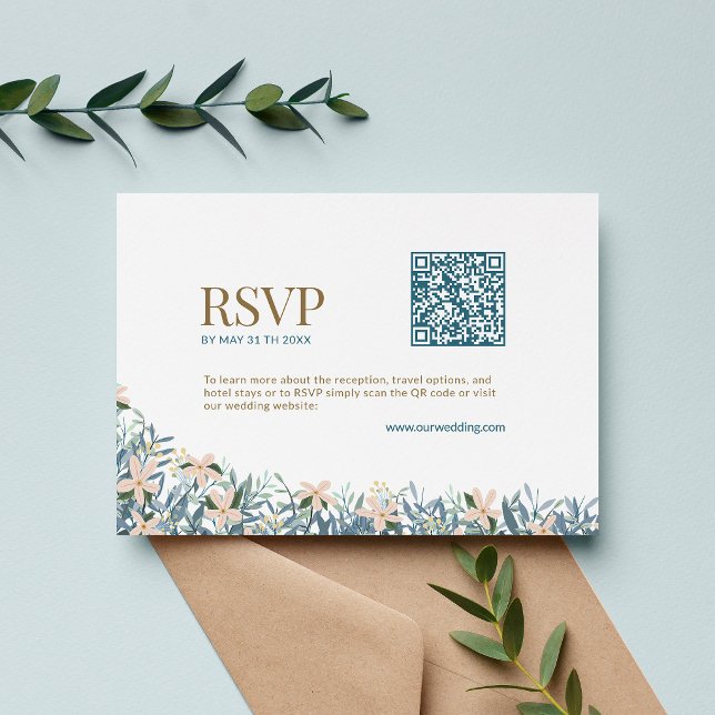 D'accompagnement Carte de réponse moderne de mariage avec code QR e (Créateur téléchargé)