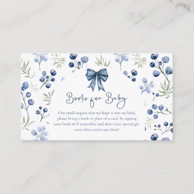 D'accompagnement Carte de réponse pour Baby Shower Berry Sweet Blue (Devant)