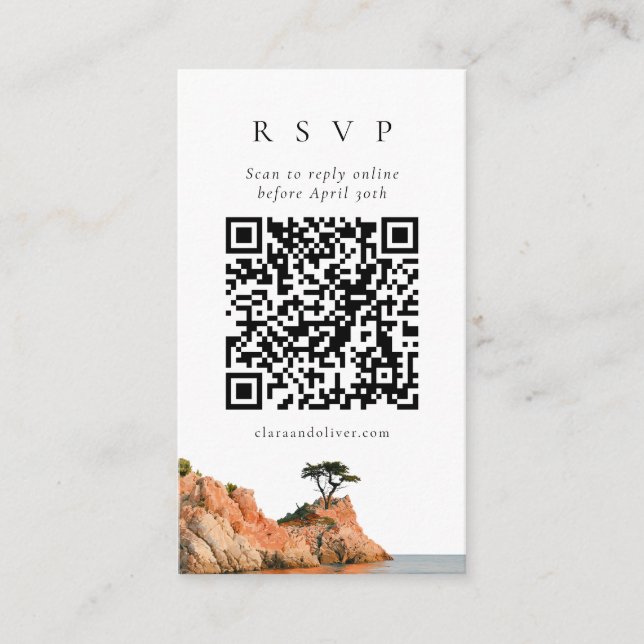 D'accompagnement Carte de réponse QR Code aquarelle de la côte de B (Devant)
