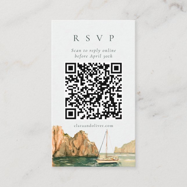 D'accompagnement Carte de réponse QR Code aquarelle de la crique du (Devant)