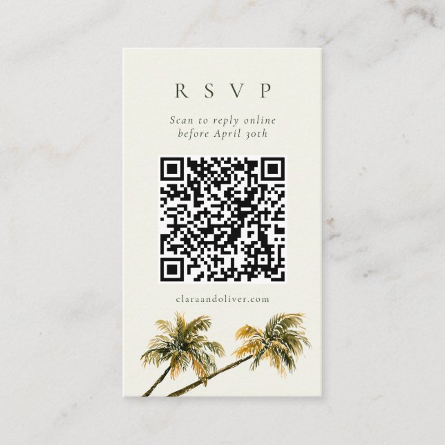 D'accompagnement Carte de réponse QR Code de la côte de Malibu Palm (Devant)