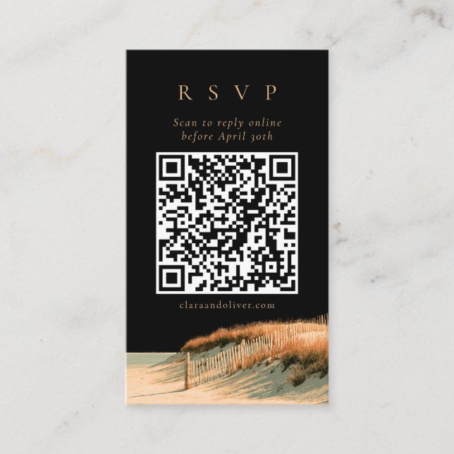 D'accompagnement Carte de réponse QR Code de mariage à Cape Cod ave (Devant)